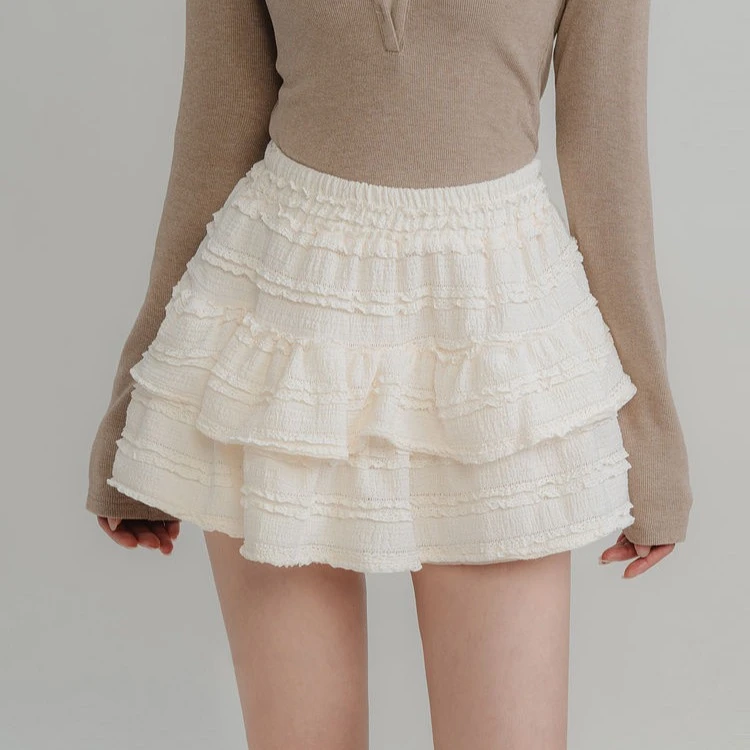 韩版显瘦白色百搭半身裙女夏季蓬蓬裙蛋糕裙流行爆款松紧腰半裙