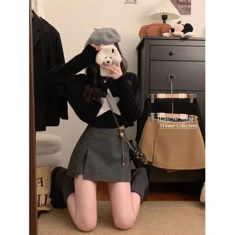 （清货）短裙拉链高腰显瘦半身裙百褶裙设计感小众