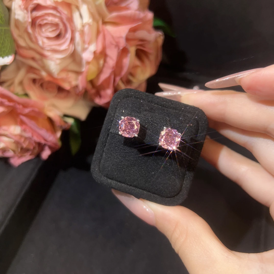 铜合金耳饰 干枯玫瑰玫瑰切小方糖耳钉XS1225