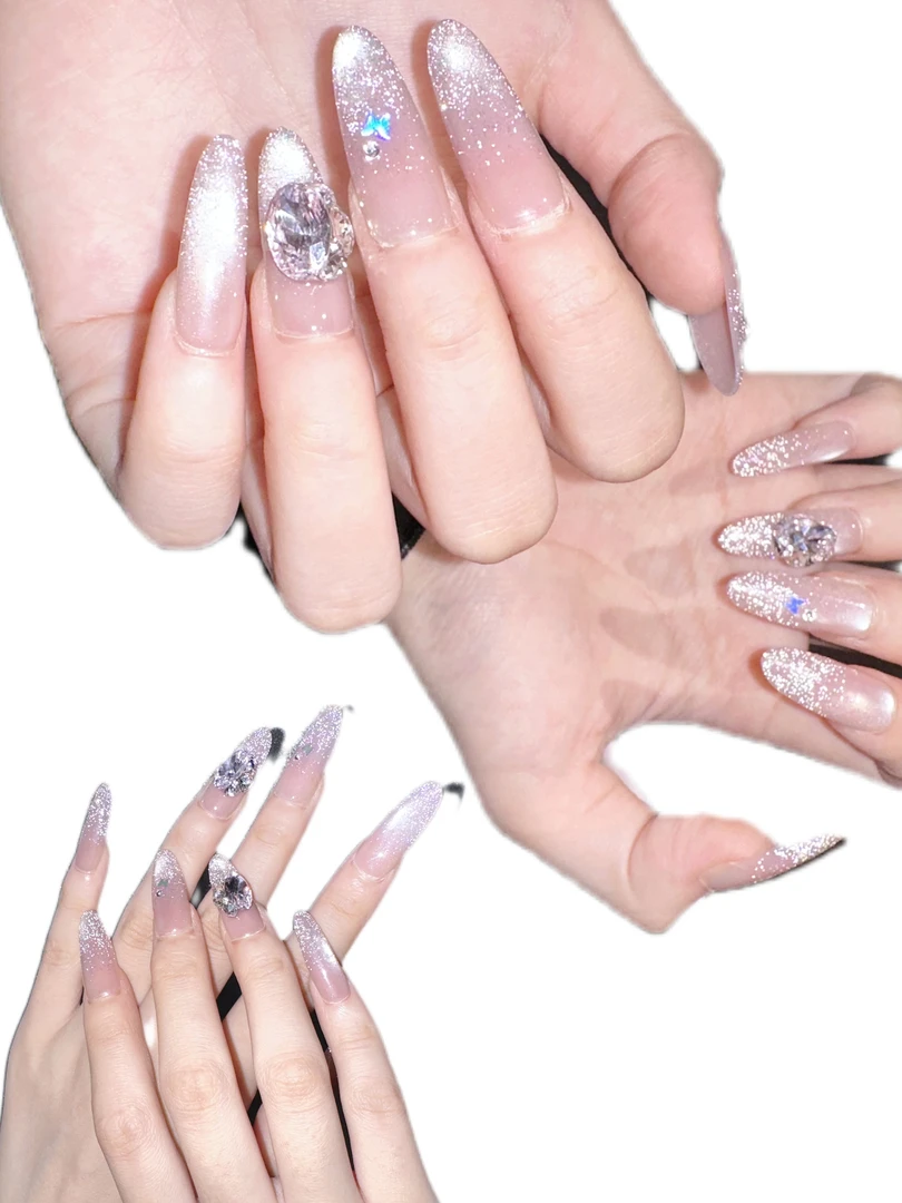 混批猫眼纯手工穿戴甲