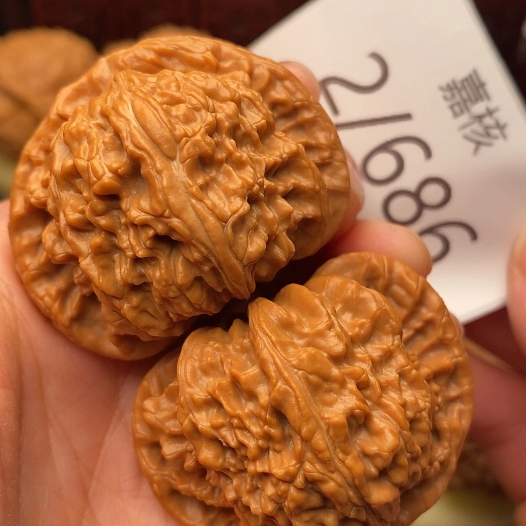 吃***芽文玩核桃把件45白狮子
