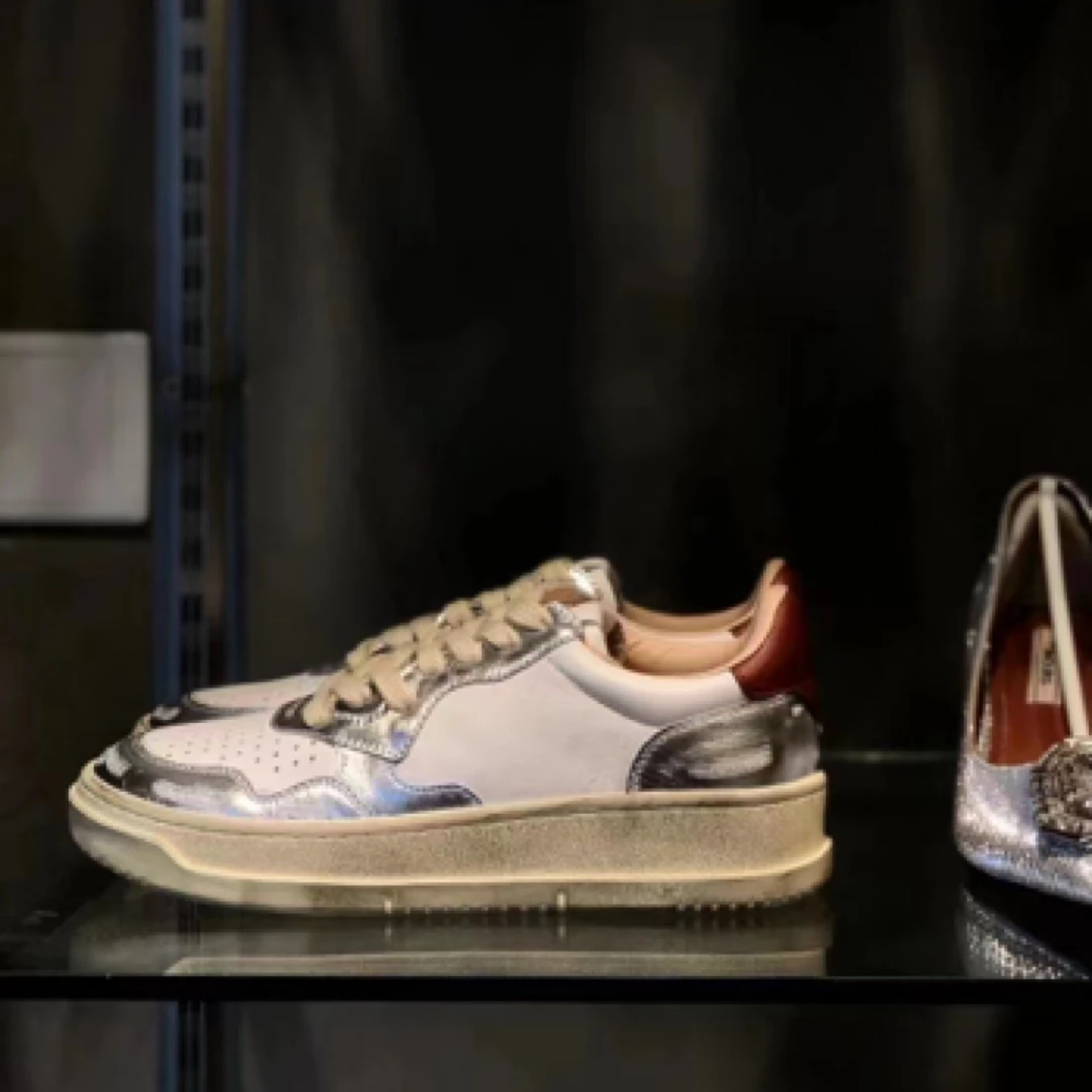 手工做旧低帮增高厚底休闲板鞋吸汗时尚圆头小白鞋鞋子女鞋