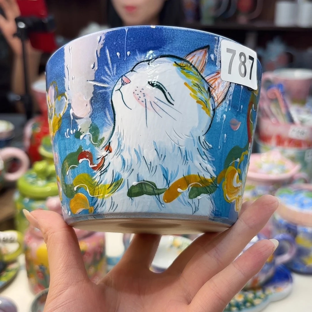 瓷片景德镇手绘高温釉下彩陶瓷茶具