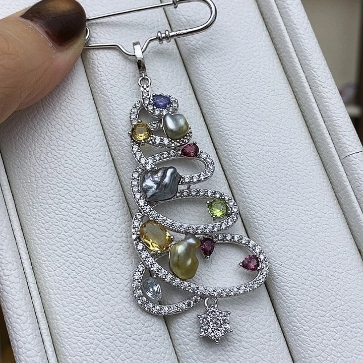 颈饰银S925镶嵌海水珍珠