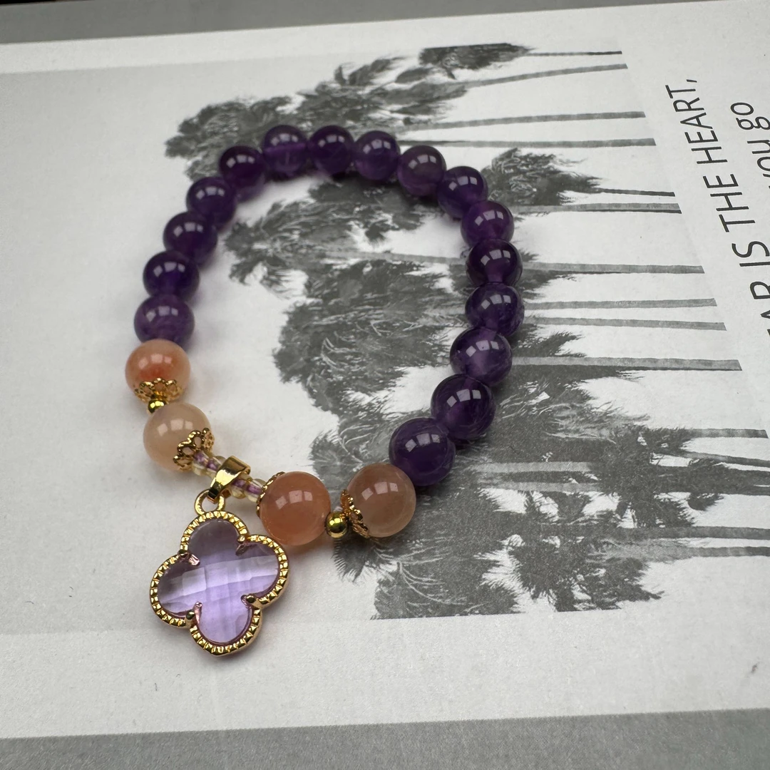 铜合金树脂手链 手工气质轻奢时尚百搭彩色紫色单圈手链3636