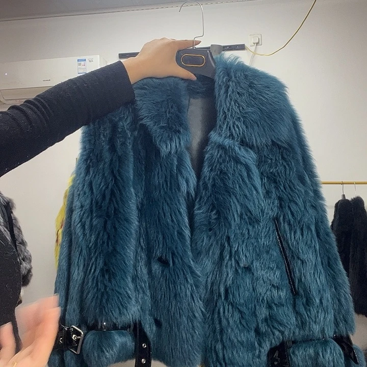 狐狸皮狐狸毛托卡羊皮毛一体