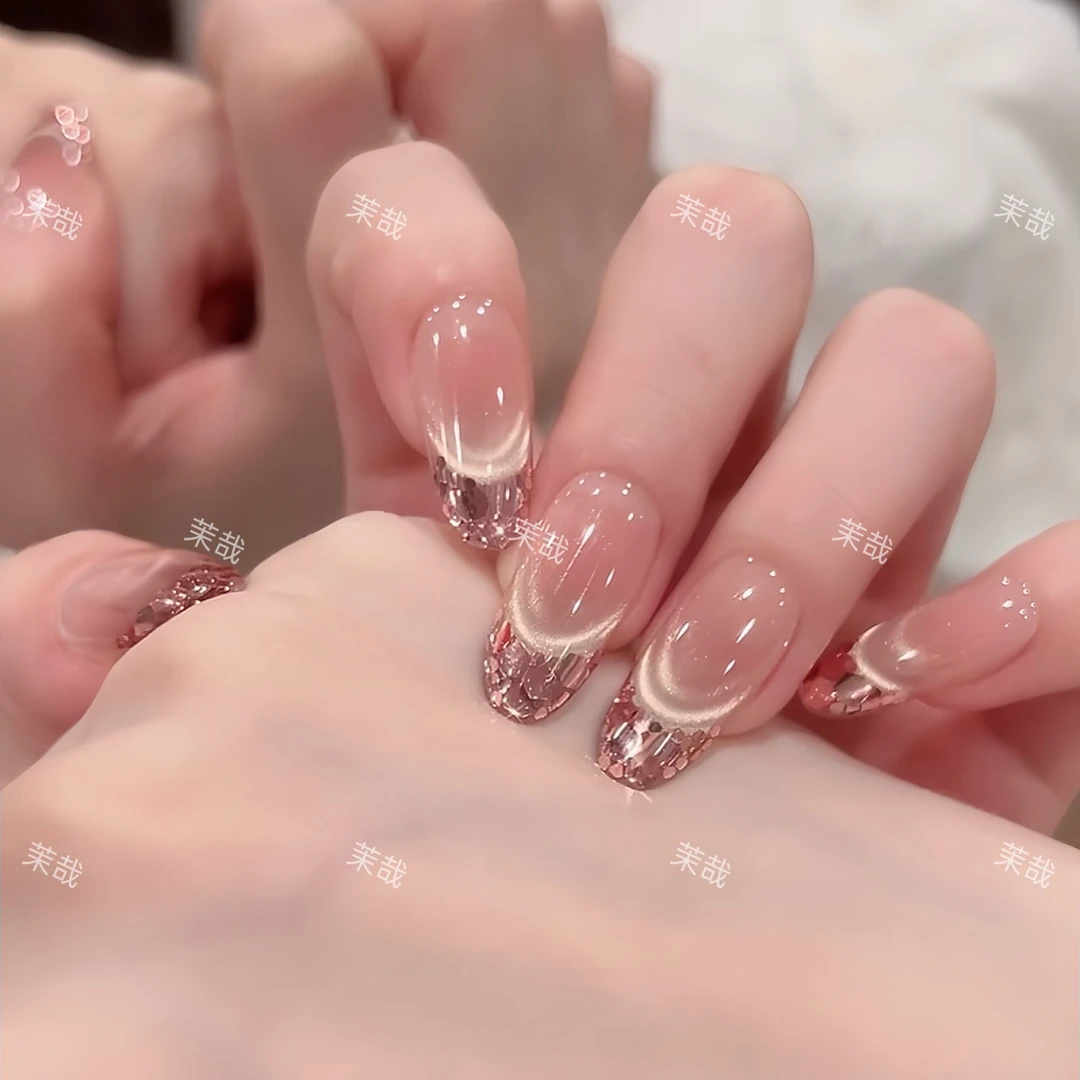茉哉W现货【流光】纯手工定制美甲拆卸穿戴甲A4095