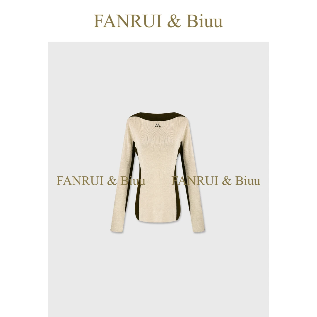 FANRUI/泛芮「岩层肌理」羊毛双色时髦洋气减龄百搭打底上衣B18935