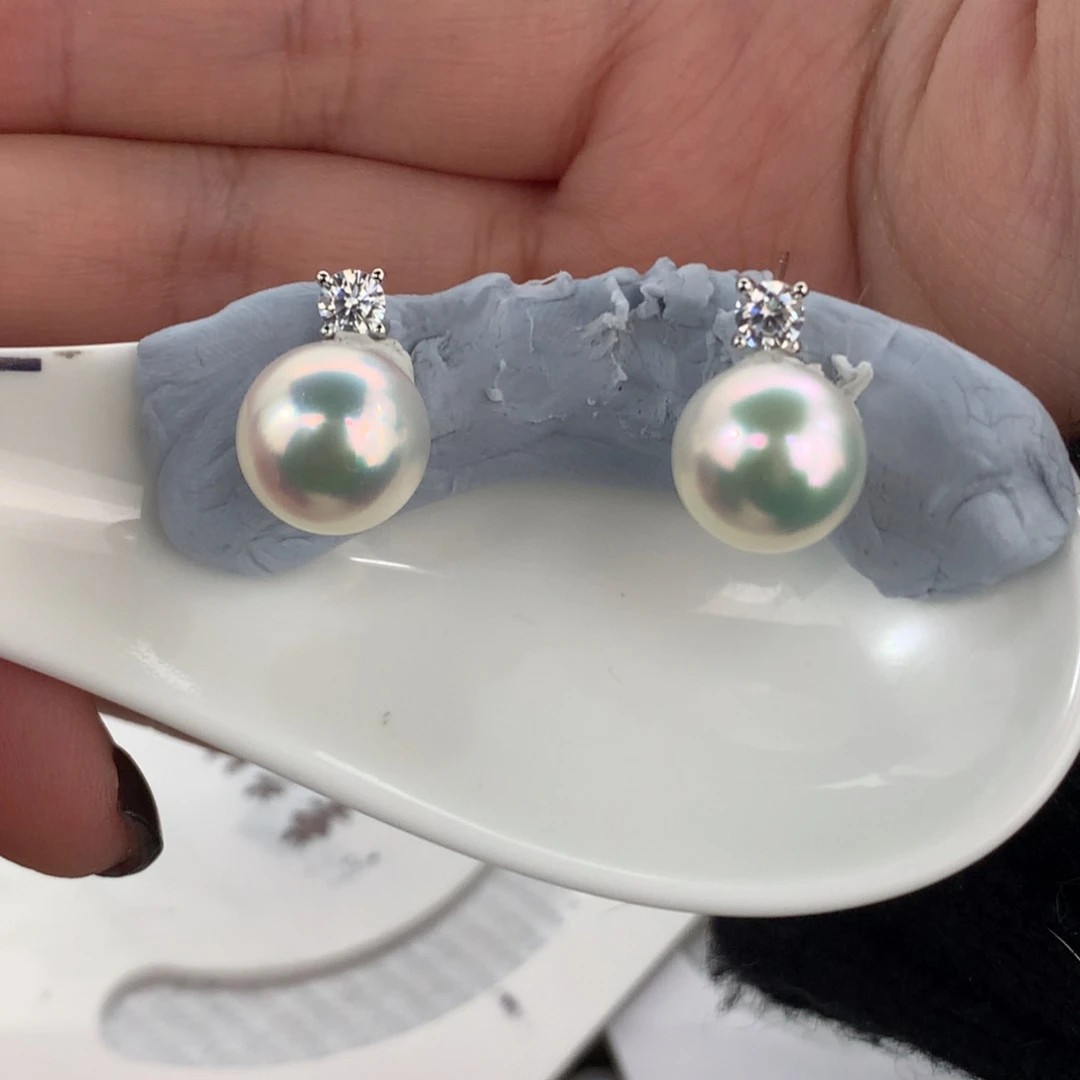 定制海水珍珠未镶嵌裸珠宝石光澳白11-12