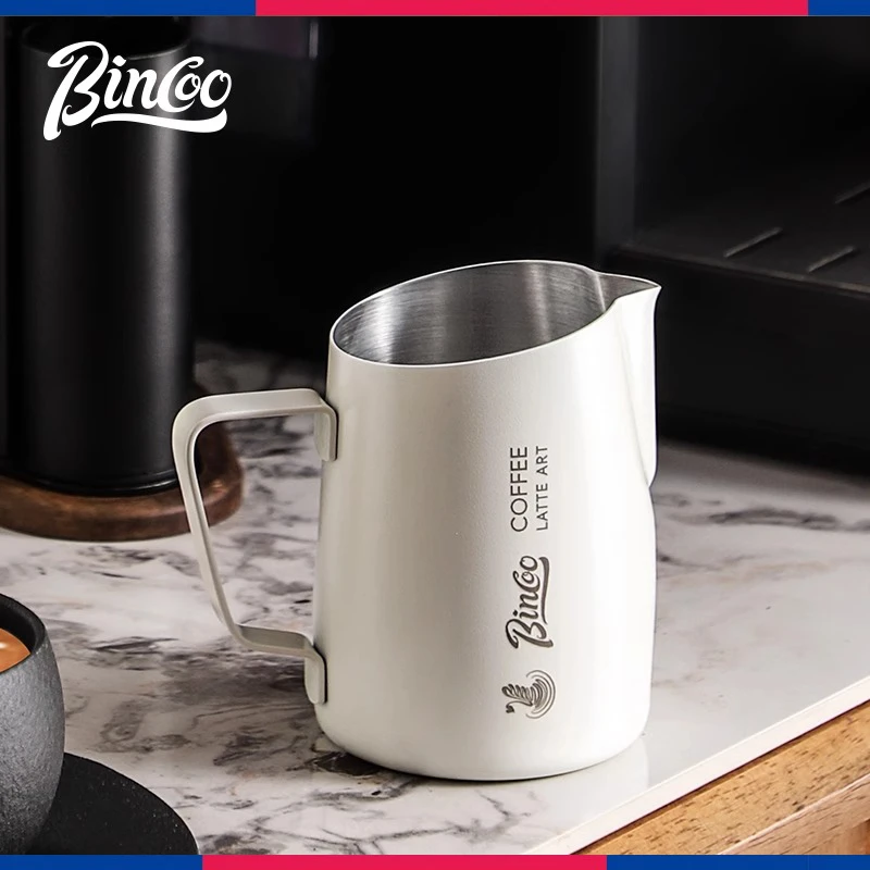 Bincoo斜口拉花缸尖嘴拉花杯意式咖啡打奶拉花具不锈钢咖啡压纹缸