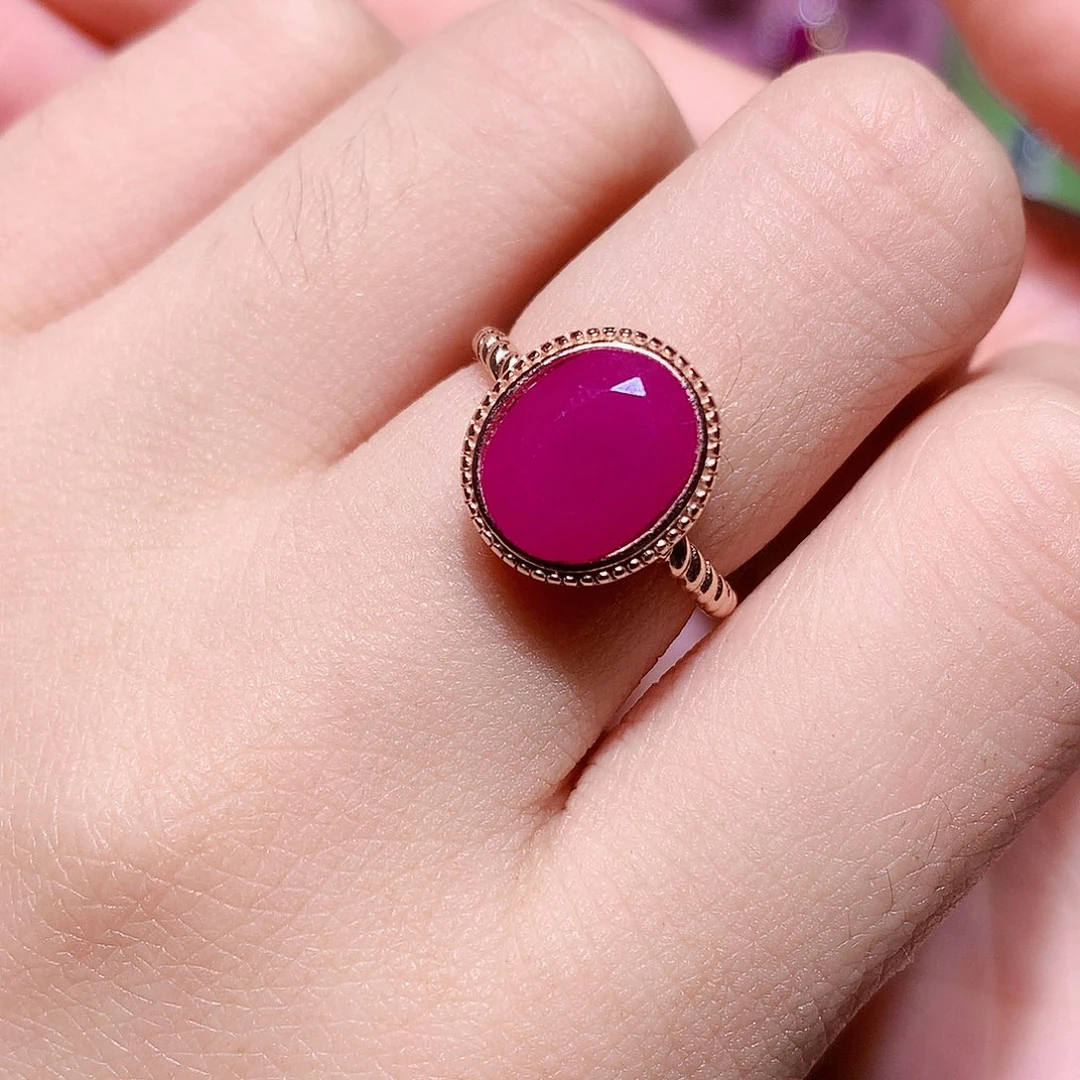 红宝石银S925镶嵌戒指