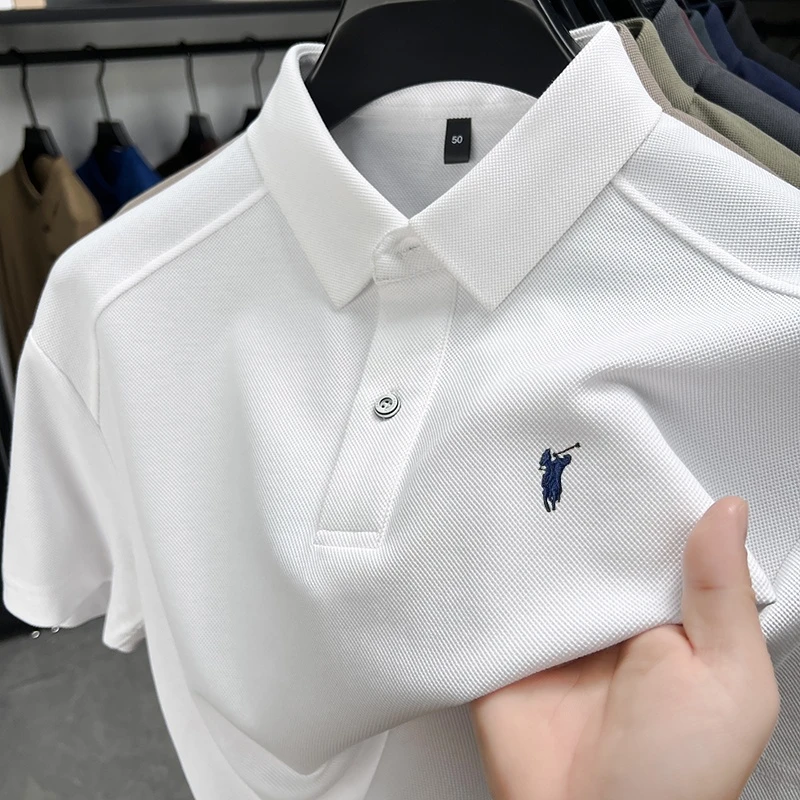 【奥莱折扣】保罗短袖POLO衫男士夏季百搭透气马标刺绣休闲半袖T恤