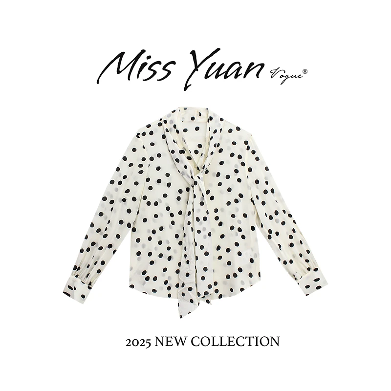 M.Y媛总 “莱赛尔”春款长袖衬衫休闲百搭波点洋气通勤上衣1LY1925