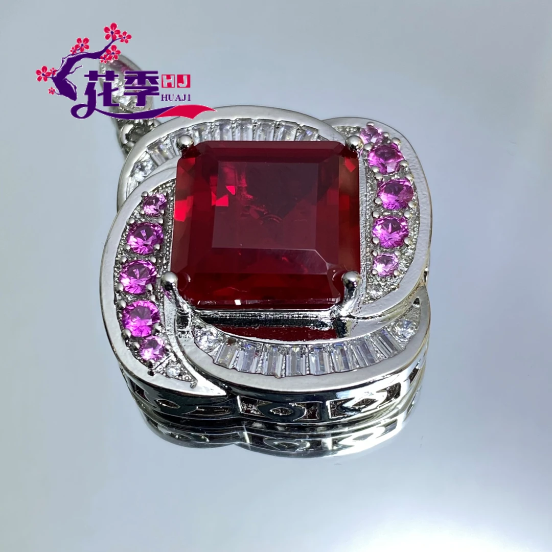 【花季】 原创艳彩鸽血强荧光吊坠TZL104