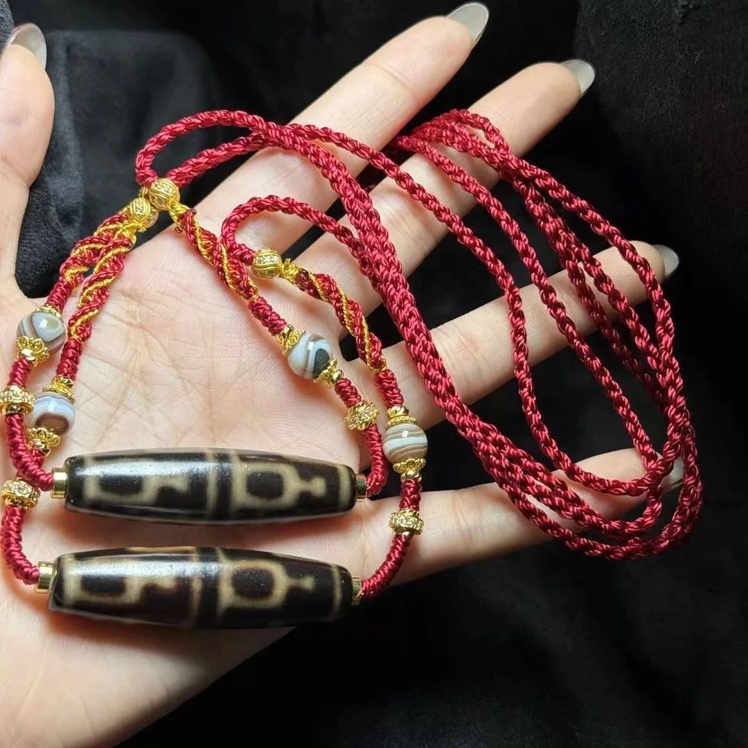 【曹美丽精选】H78983-玛瑙DIY脖挂(八眼宝瓶)多样性发其一-47x12mm