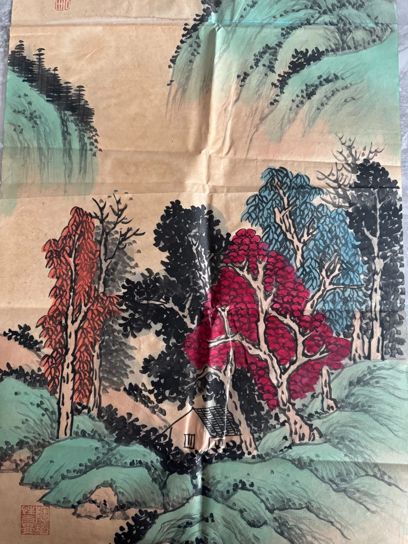 画芯精美山水竖幅玄关中堂多场景沈山水