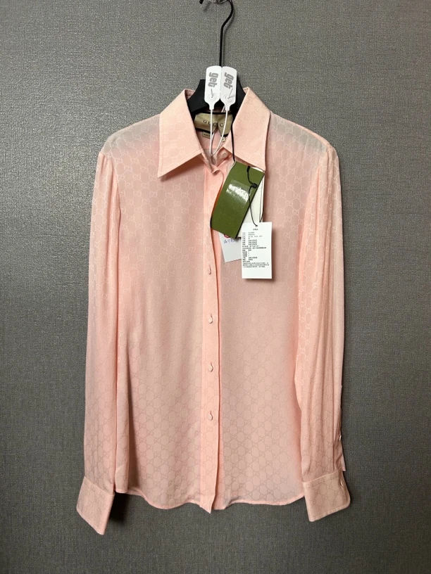 99新 GUCCI/古驰 古驰gucci真丝满印衬衫99新