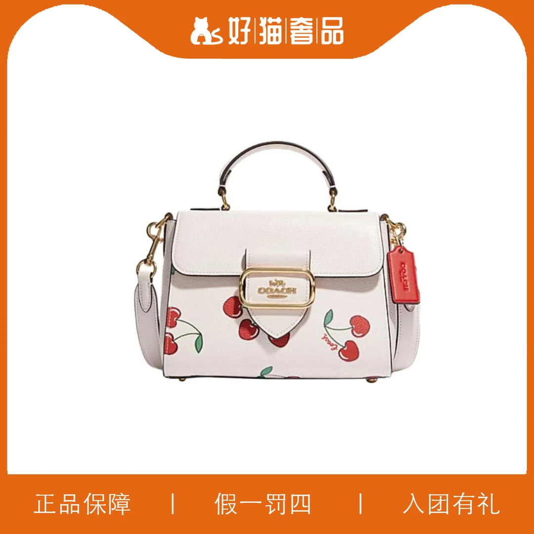 95新 COACH/蔻驰 蔻驰樱桃印花摩根手提/W5384/21X16X10