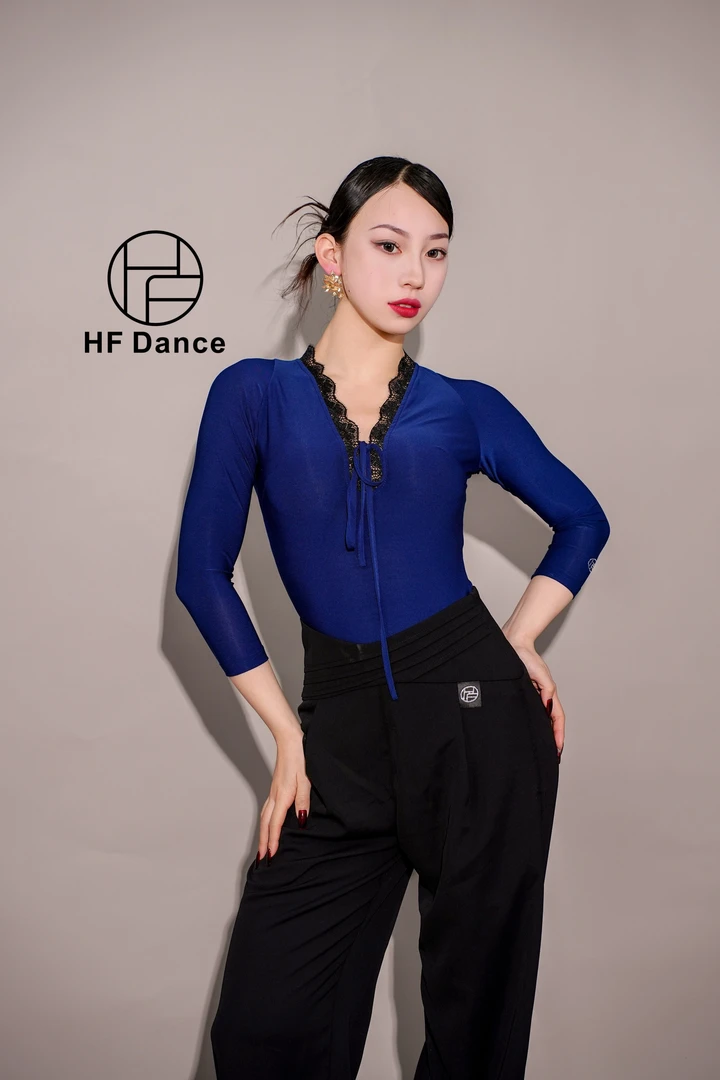 【HF品牌】Y102 蕾丝睫毛女神款摩登舞上装