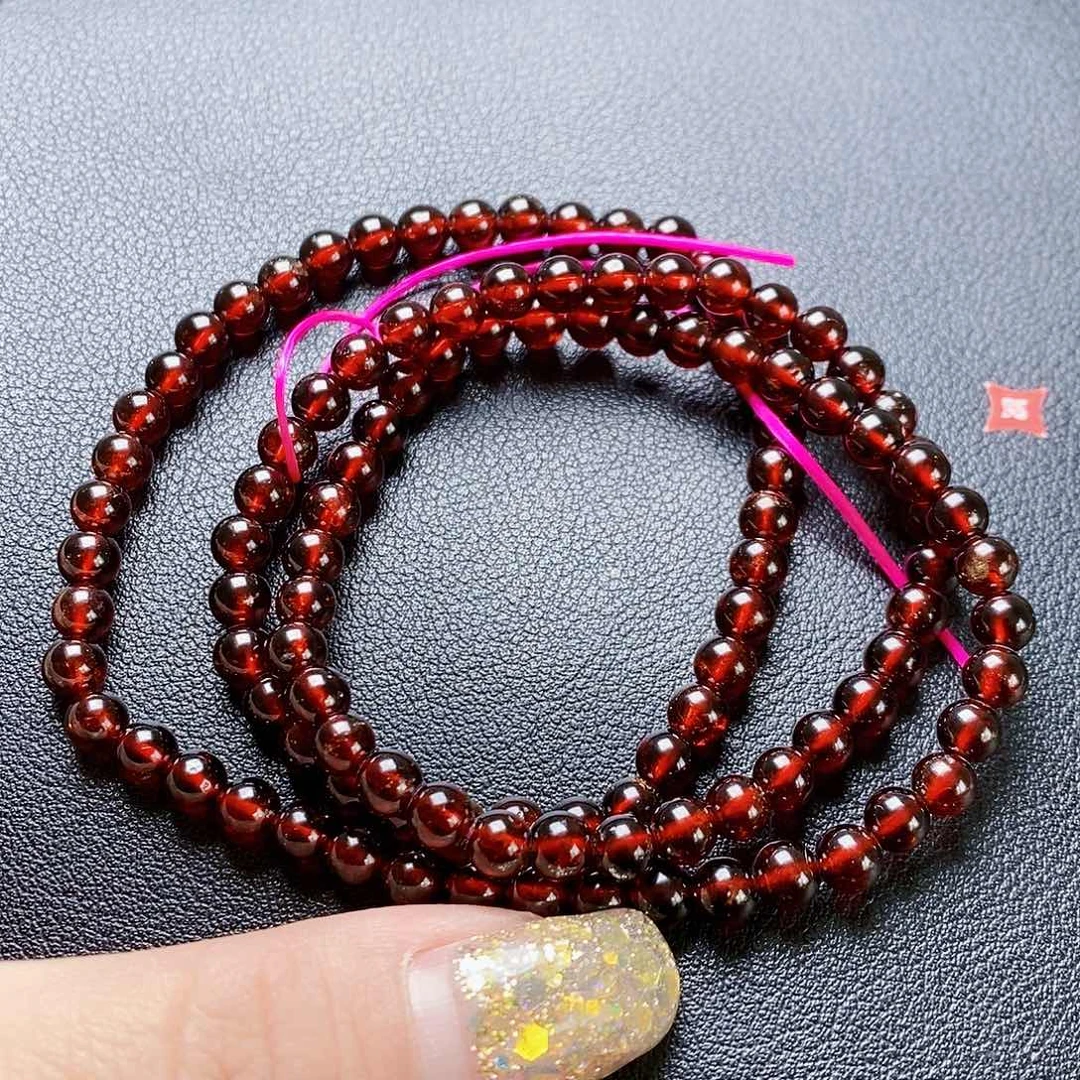 石榴石手链未镶嵌5.0 3圈