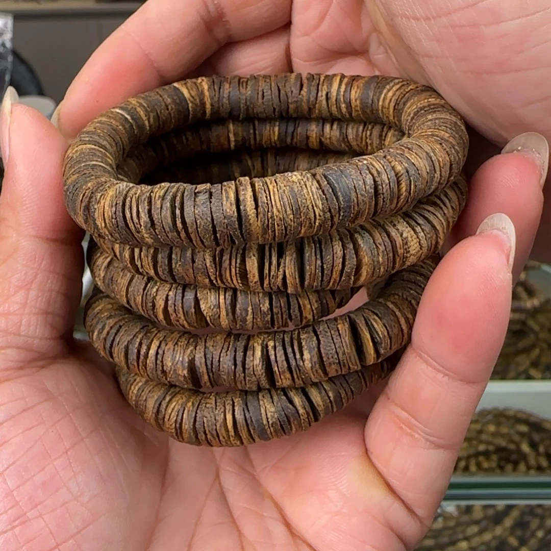 沉香手串多样性发1条金沙叶片珠高货9克