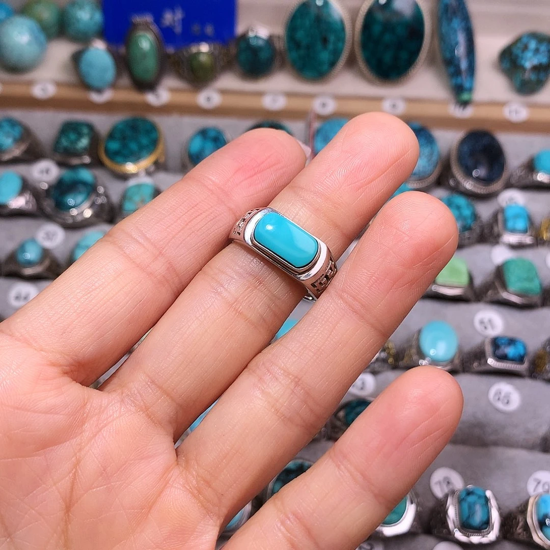 绿松石挂件银S925镶嵌b****u