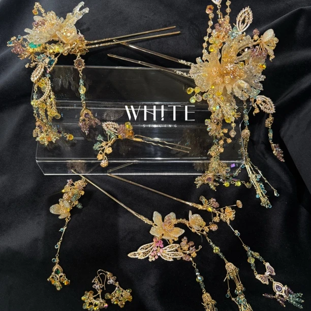 非金属亚克力项链 WHITE饰品｜新品中式“凤阳”8件套