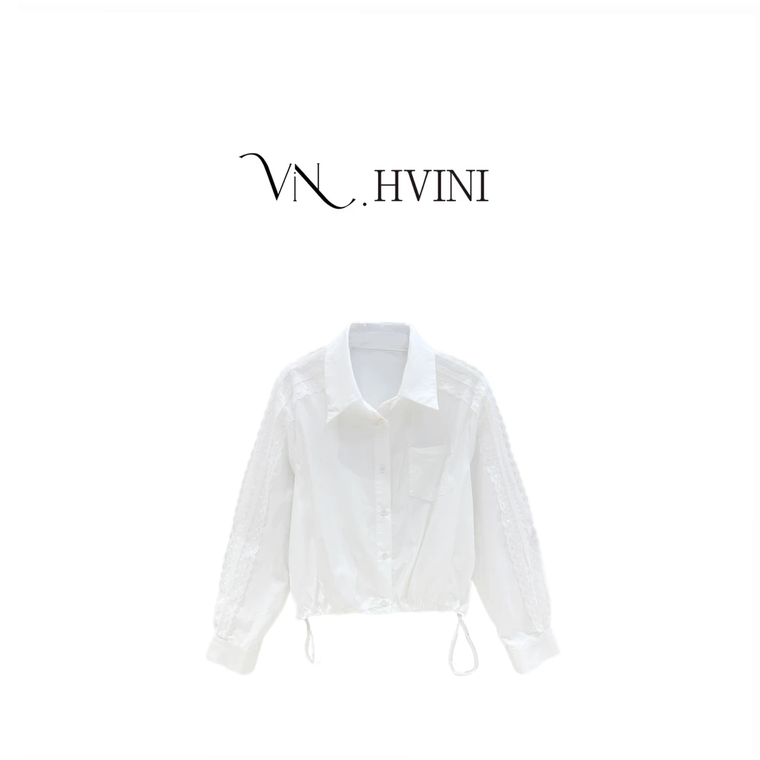 【熙薇】2025新款休闲长袖蕾丝拼接衬衣L1064