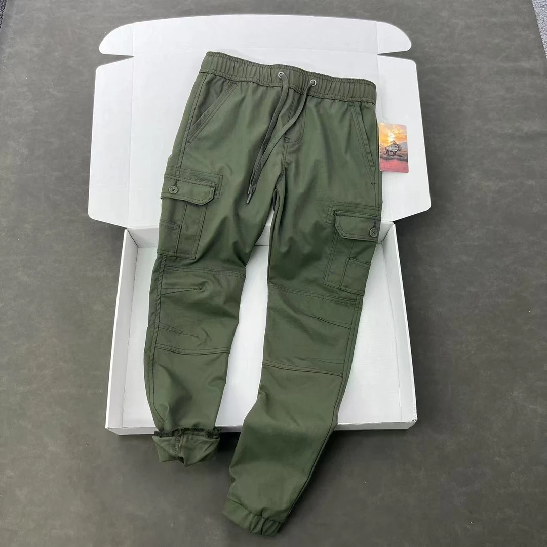 美家野牛 男士松紧腰弹力工装裤