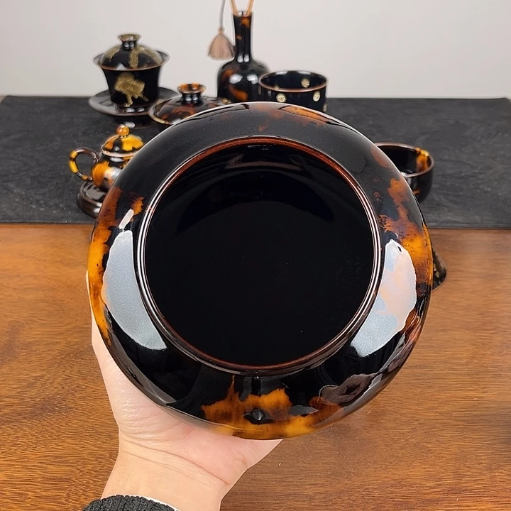 缸玳瑁釉明炉水洗