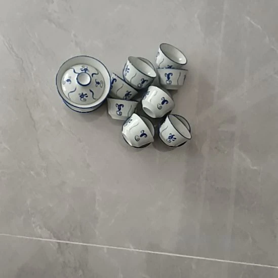 陶瓷一个盖碗12个杯子 默认不退不换