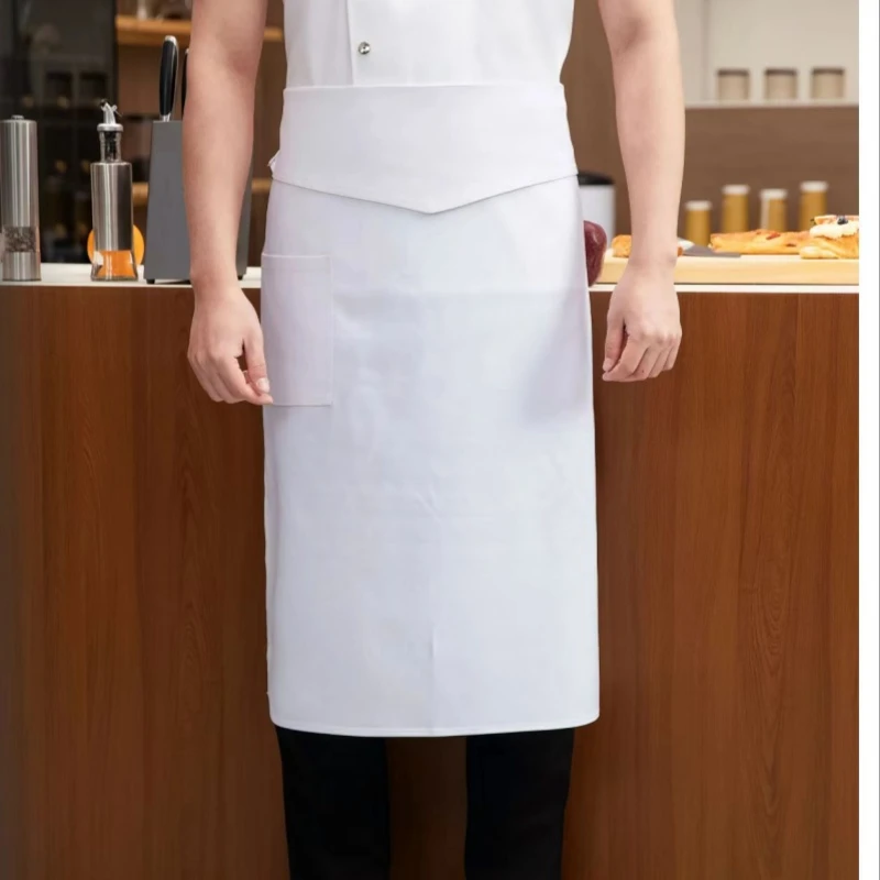 【插扣围裙】厨师高档半截半身半腰围裙餐饮时尚围腰
