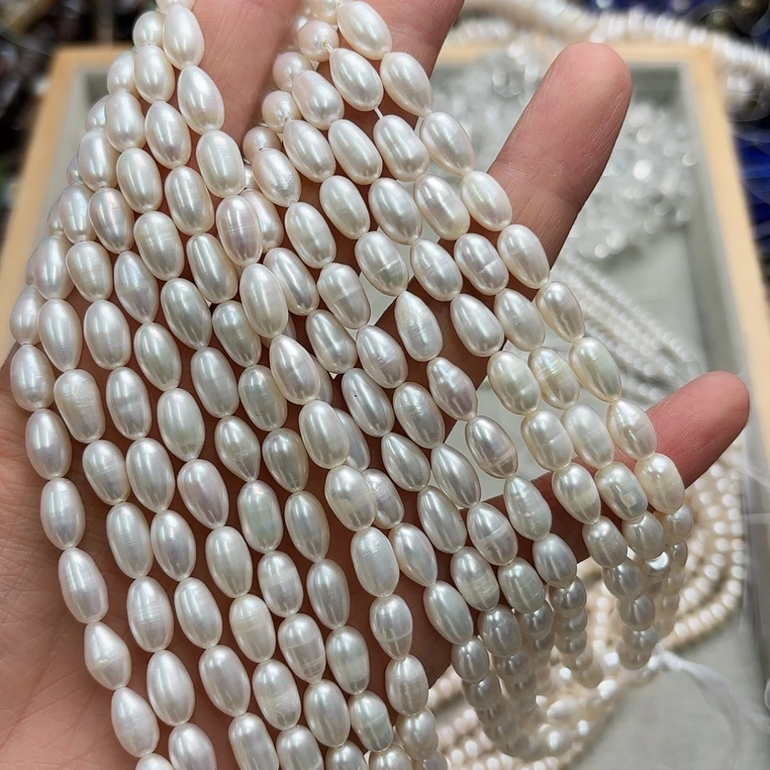 玛瑙/玉髓未镶嵌珠宝半成品卡6大米珍珠一条