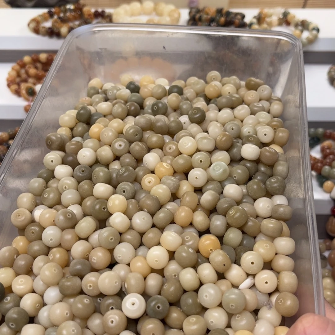 吊坠白玉菩提原生态桶珠50颗