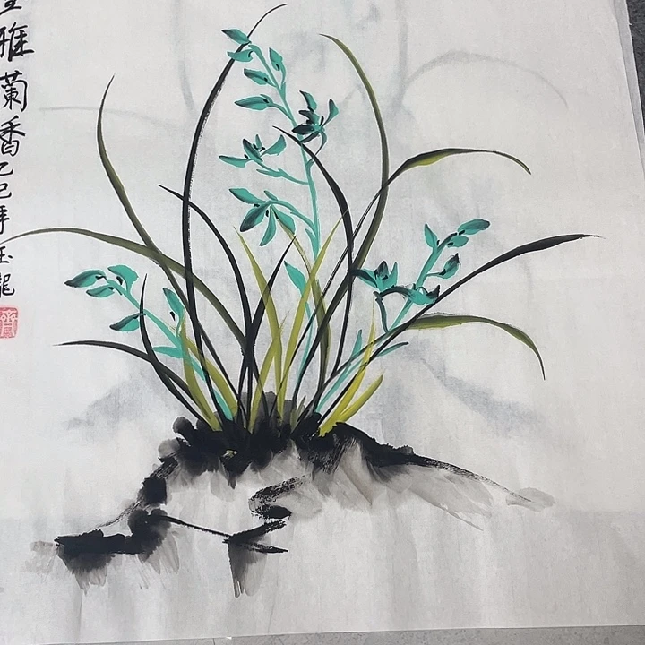 竖款国画作品书法作品原稿