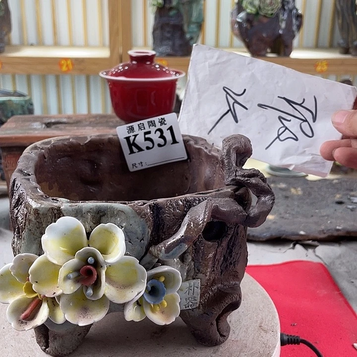 紫砂花盆景德镇陶瓷531