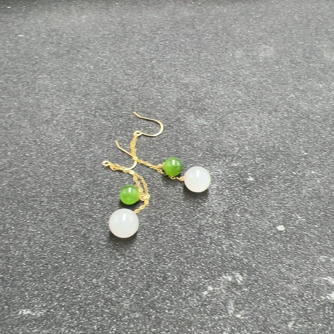 BY0513FMC标037 北玉精选 和田玉耳饰