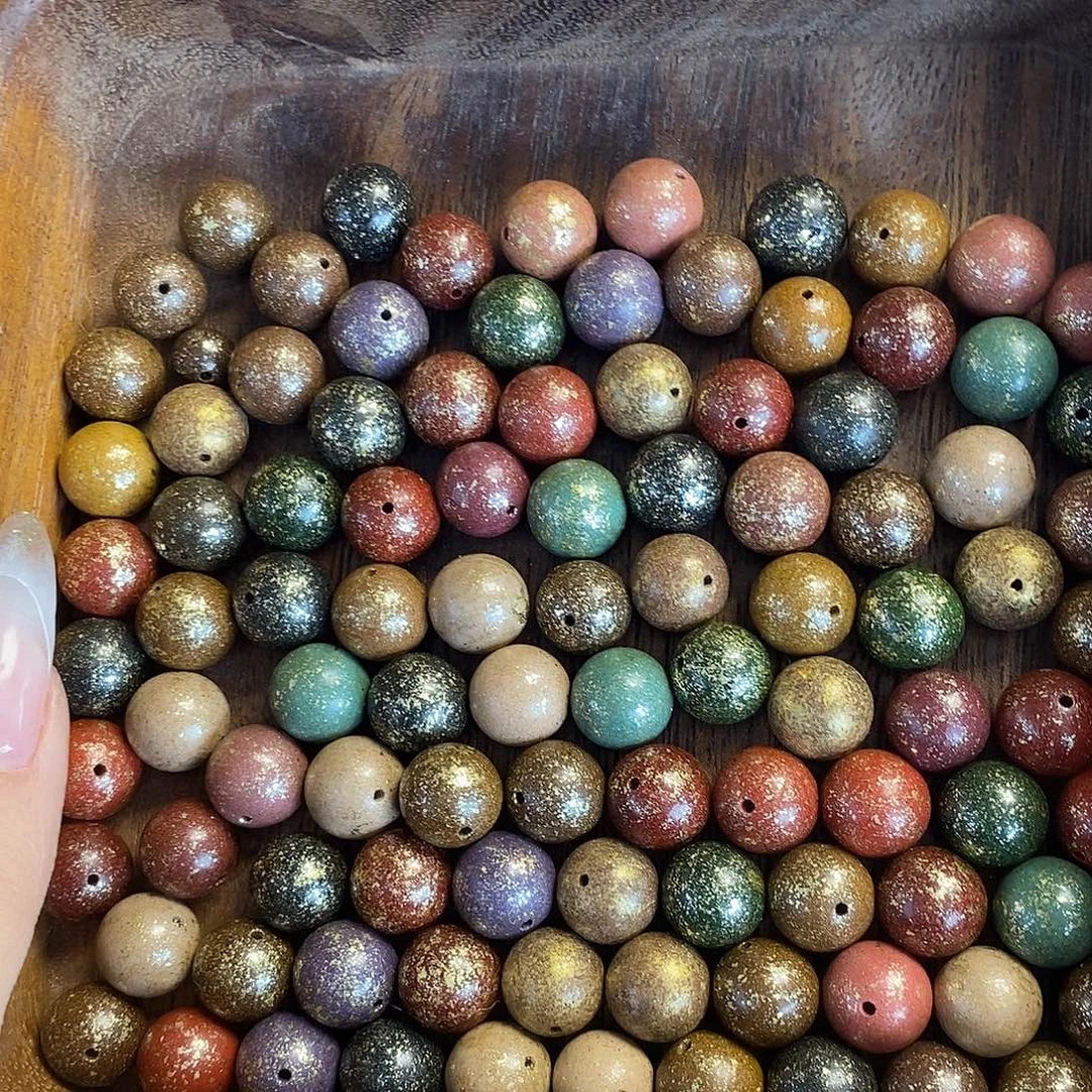 珠串1.2多宝金箔珠瑕疵100g