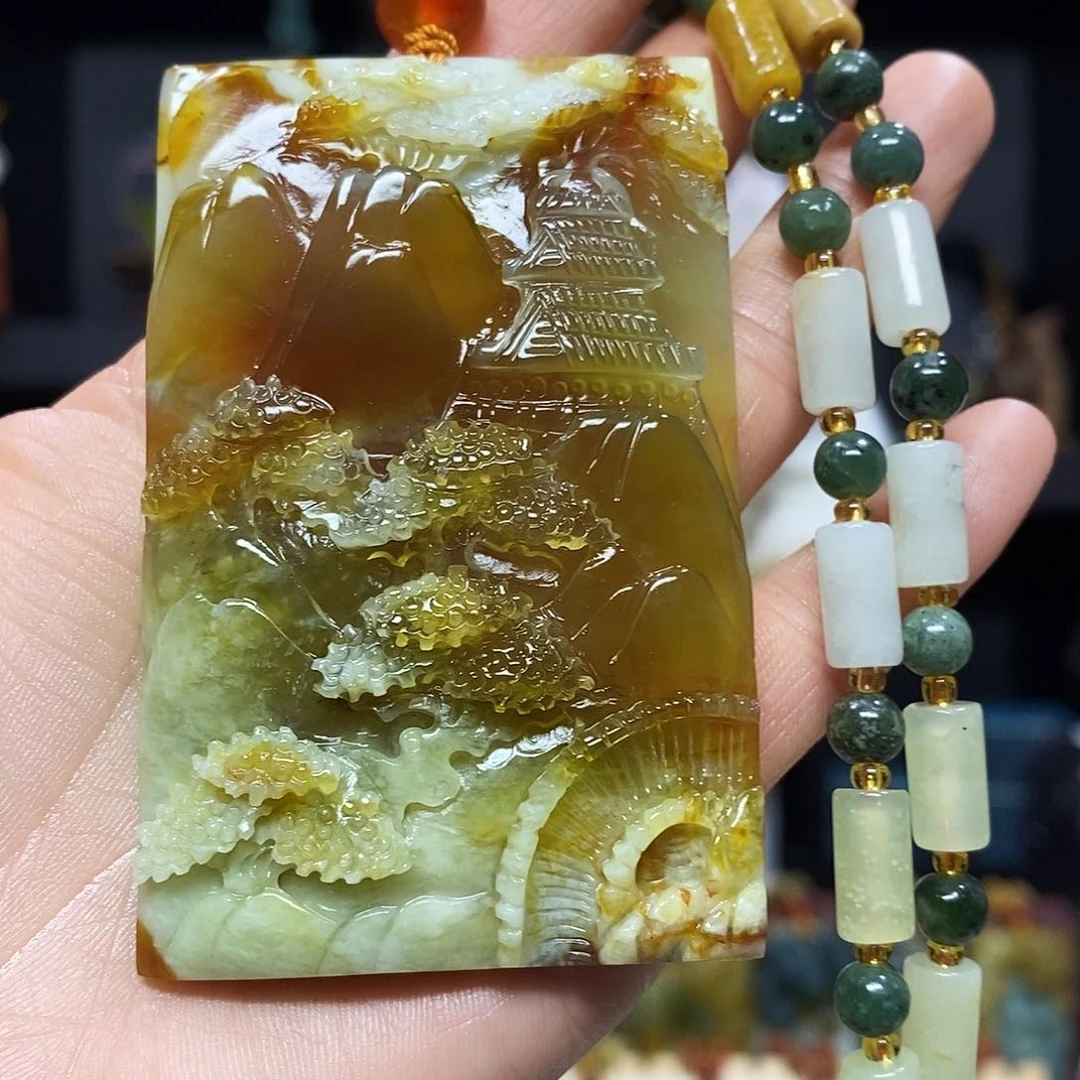 未镶嵌岫玉挂件吊坠