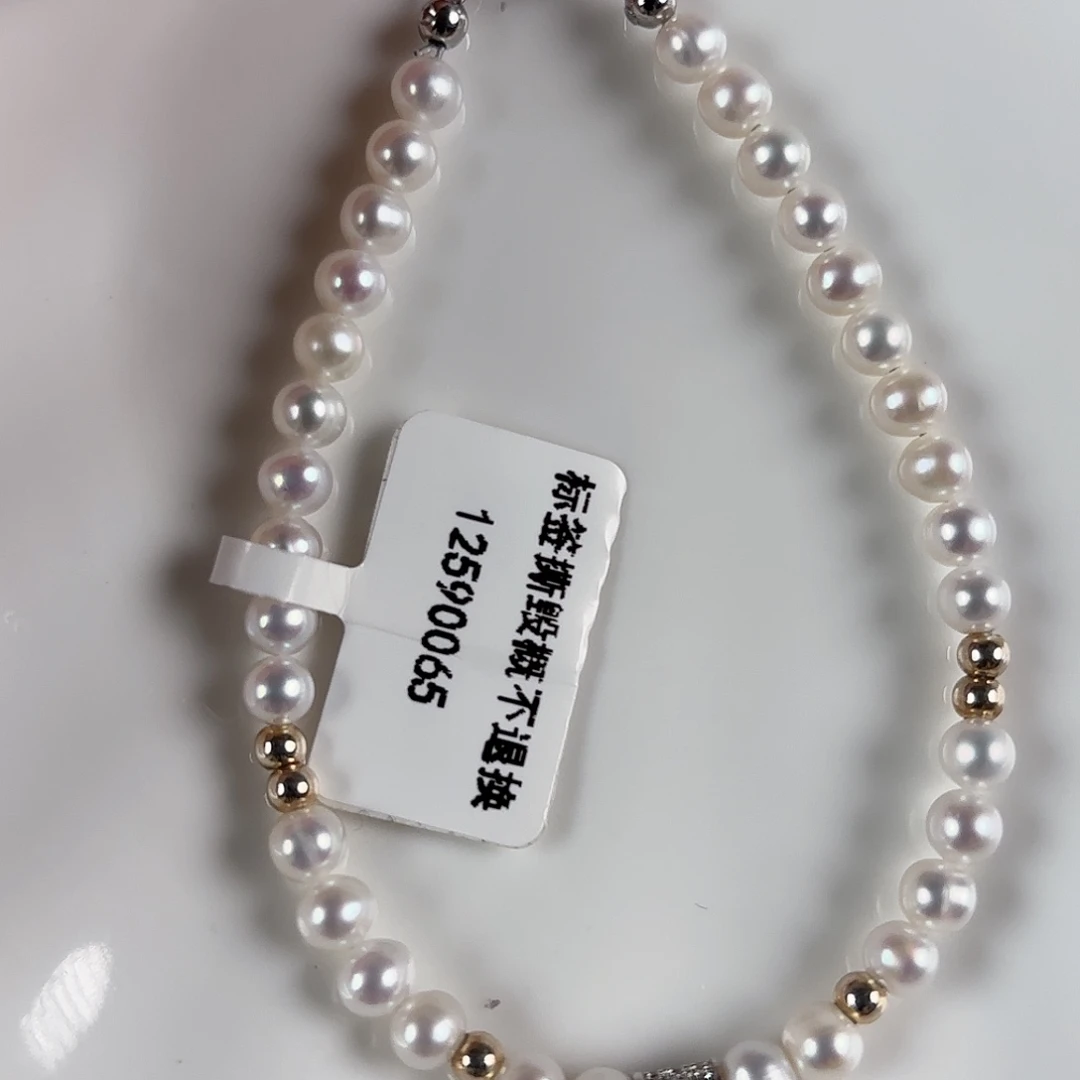 银S925镶嵌淡水珍珠手绳