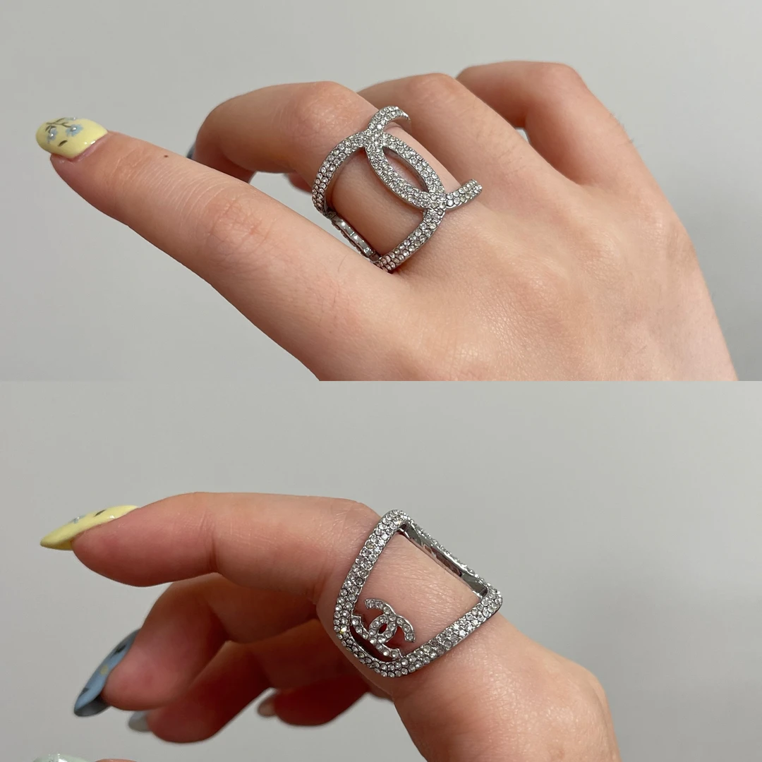 95新 Chanel/香奈儿 Chanel19v镂空双c满钻戒指 2504313
