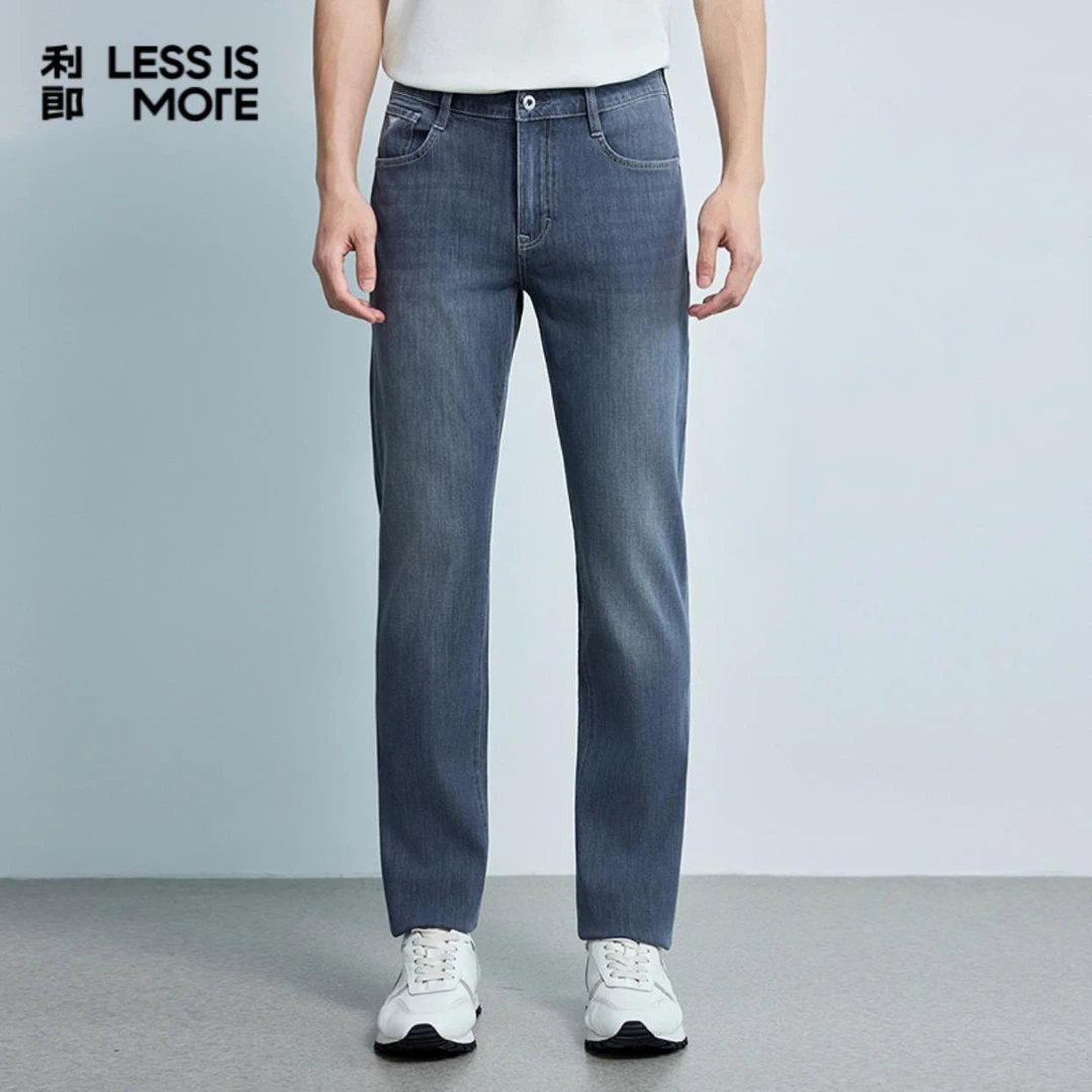利郎【静奢高阶灰蓝色】春季新款万向弹休闲百搭牛仔裤 A6CNZ00101
