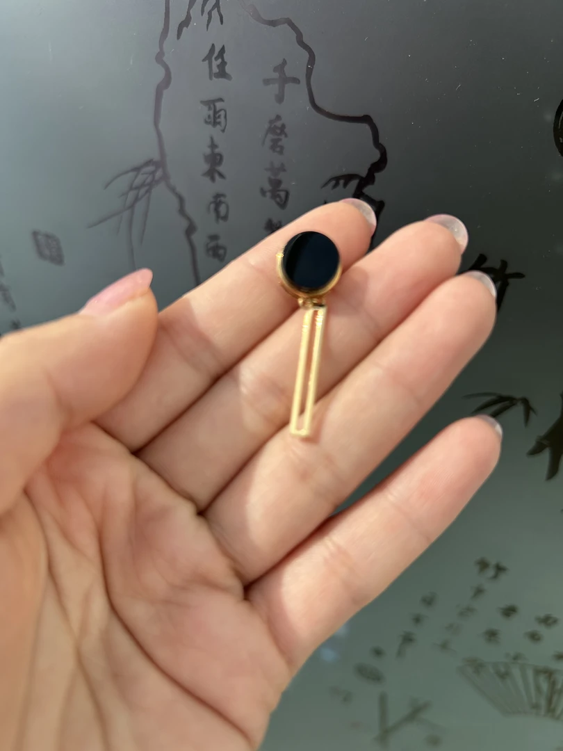 和田玉18K金黑色个性百搭时尚气质