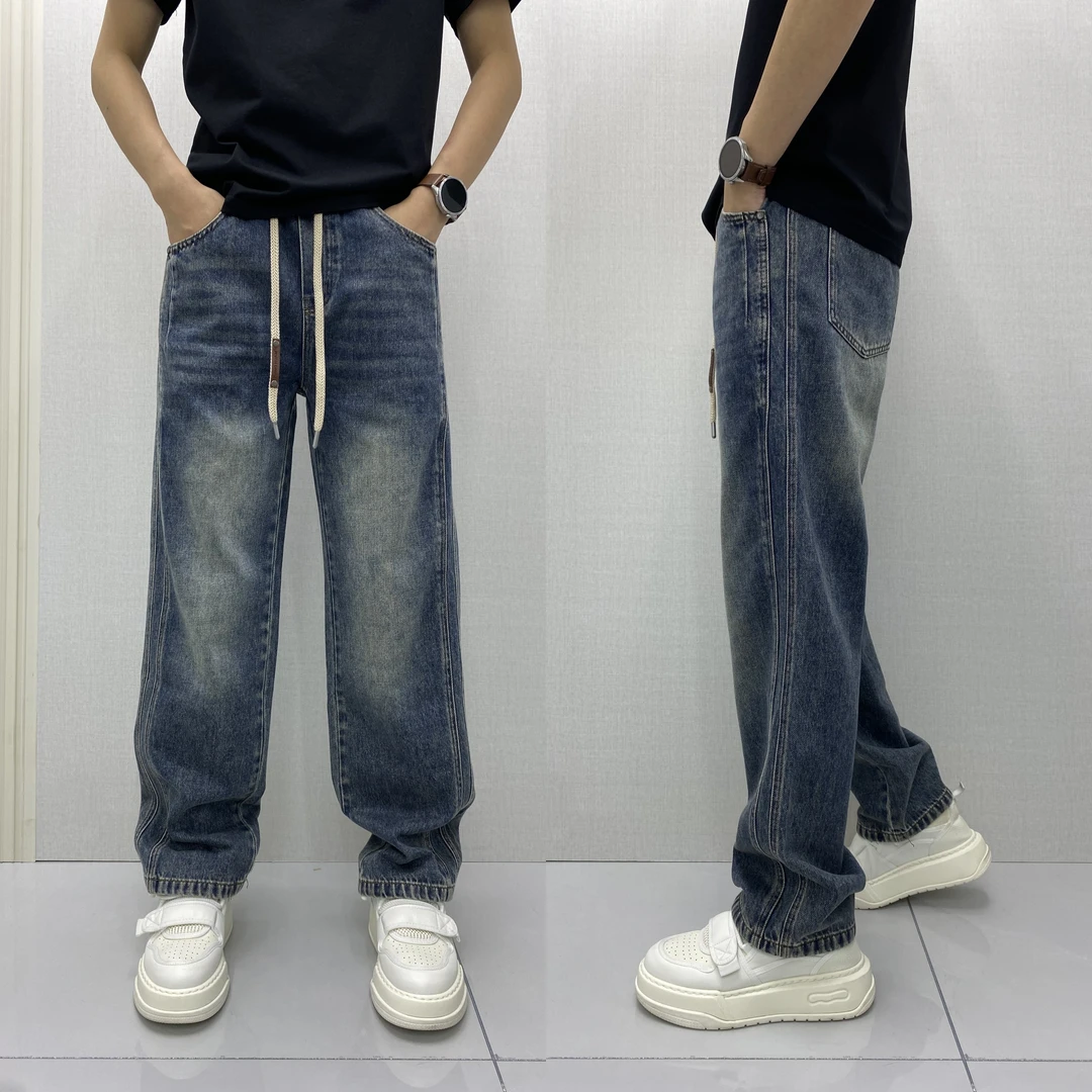 美式复古宽松2025直筒牛仔裤休闲新款水洗高街潮流裤子长裤爆款