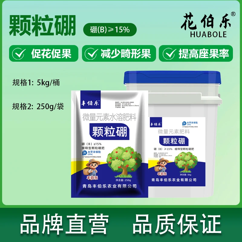 缓释颗粒硼肥用作小麦蔬菜果树底肥提苗壮颗增产增收花多果多