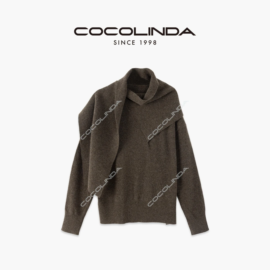 COCOLINDA| 100羊毛（围巾款）不规则设计时尚毛衫S2447