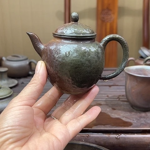 戬谷龙窑坭兴陶柴烧茶壶
