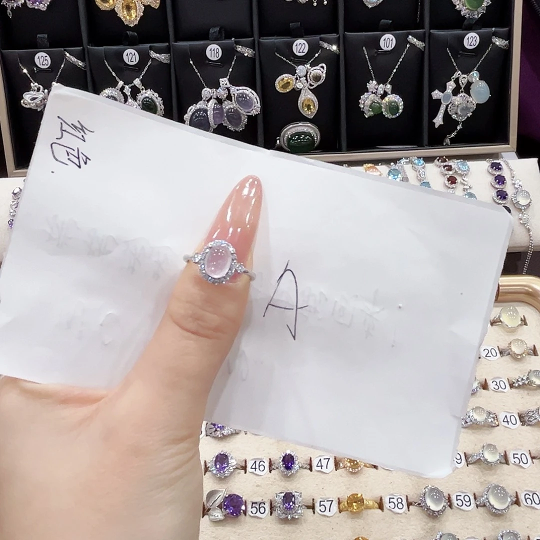 甜***ａ蛇纹石玉银S925镶嵌戒指