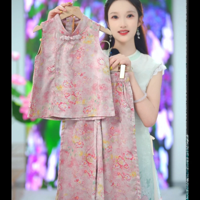 汪小荷夏季25 中国风复古古风女童薄款假两件中式F52036小女孩