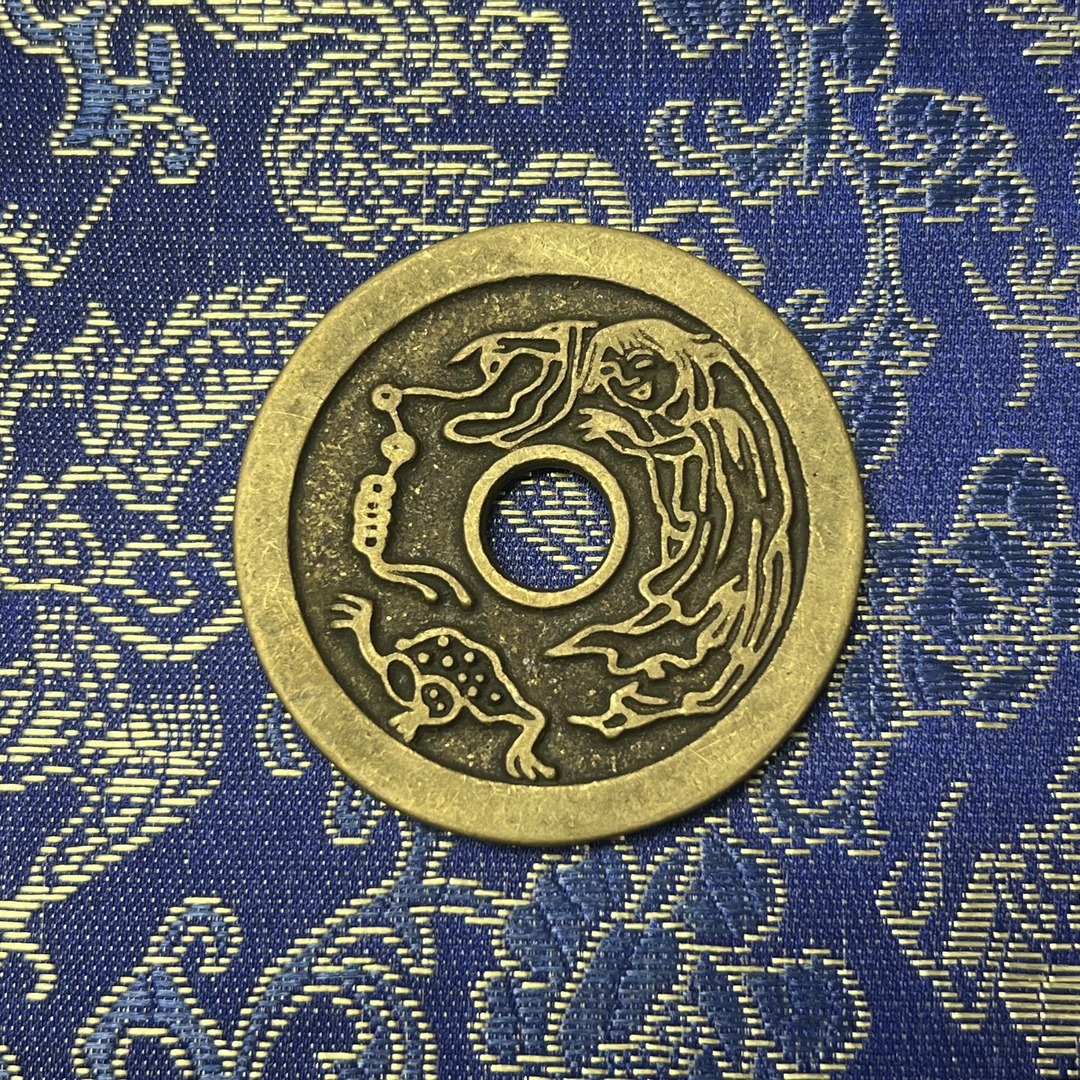 刘海戏金蟾大头娃娃现代翻砂铜工艺品